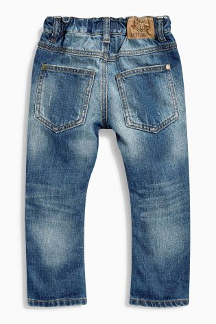 Denim Mid Blue Rip And Repair Jeans (3mths-6yrs)